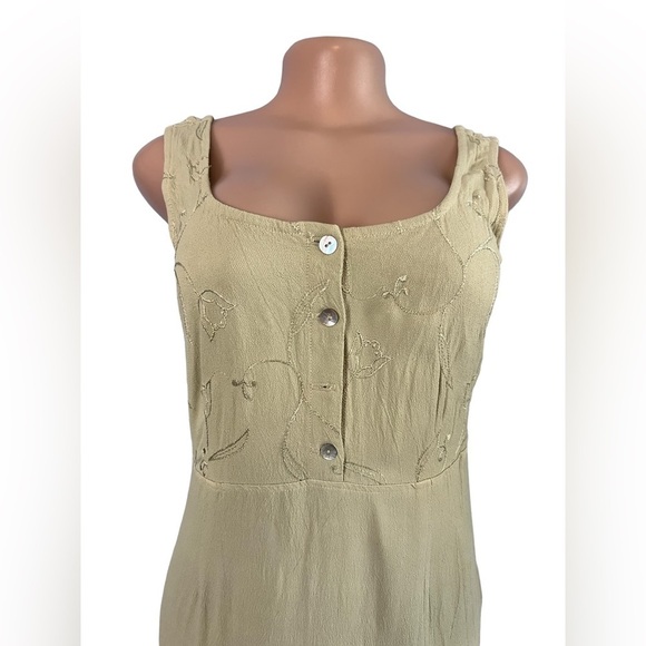 Johnny Was Vintage Sage Green Boho Midi Dress - Picture 2 of 14